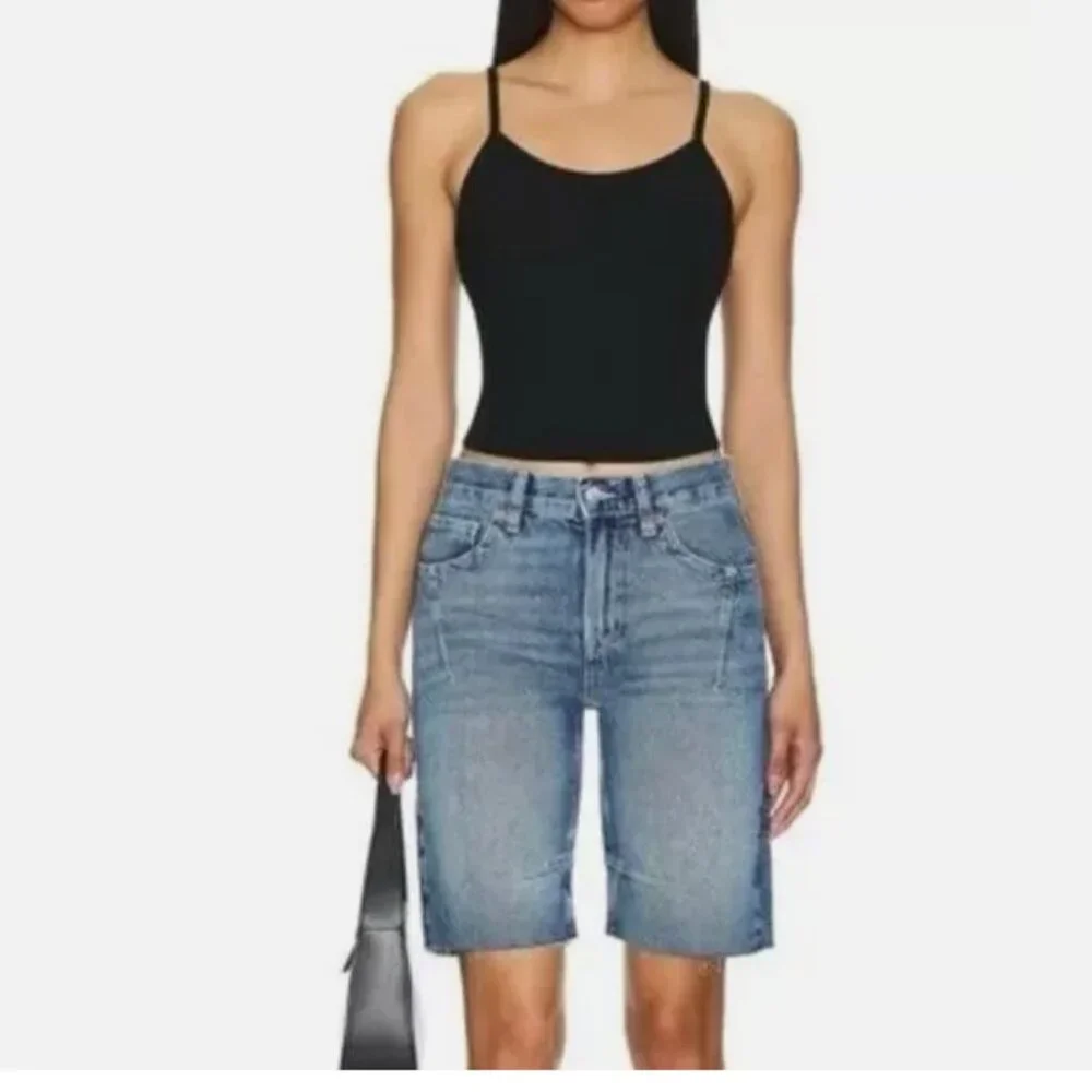 NWT Free People We The Free Ghost Town Blue Denim Long Shorts